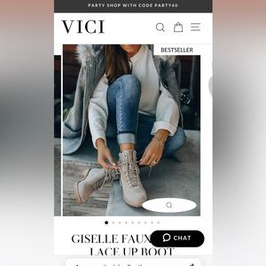 VICI GISELLE FAUX SUEDE LACE UP BOOT